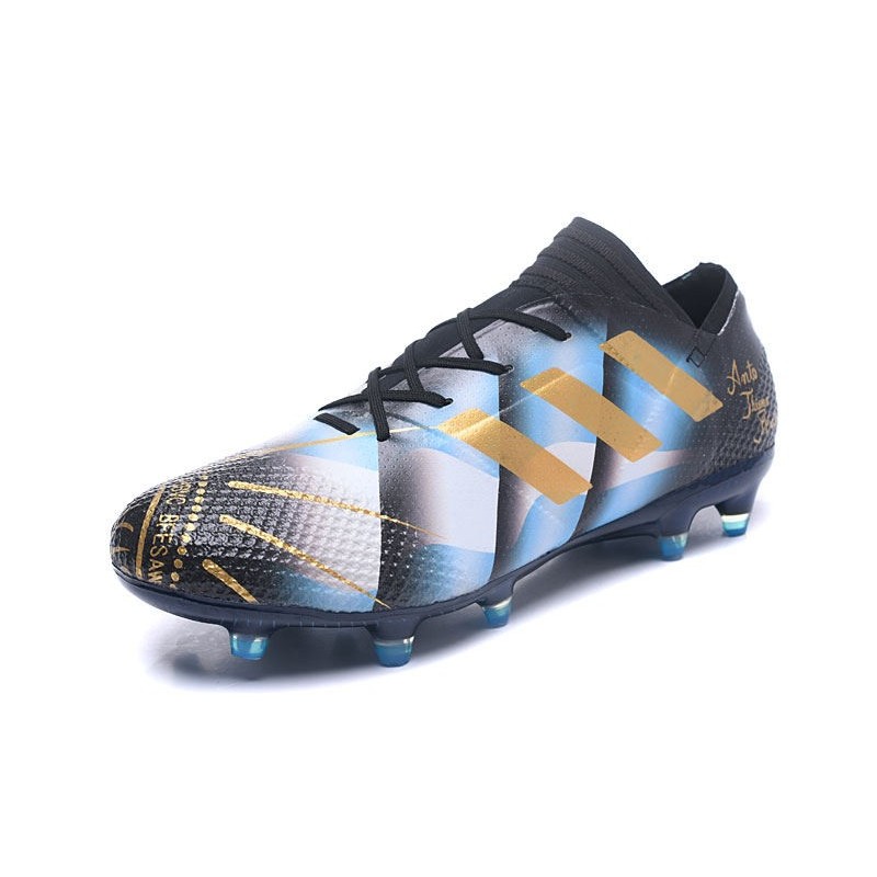 Adidas Nemeziz 19+ FG Terra Ferma Tacchetti da calcio Tipi di suole - Nero /Bianco/Oro