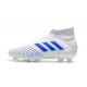 Nuovo Scarpe 2019 adidas Predator 19+ FG - Virtuso Bianco Blu