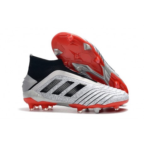 Nuovo Scarpe 2019 adidas Predator 19+ FG - Argento Nero