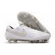 Scarpa Nuovo Nike Tiempo Legend VIII Elite FG Bianco Cromo Platino