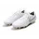 Scarpa Nuovo Nike Tiempo Legend VIII Elite FG Bianco Cromo Platino
