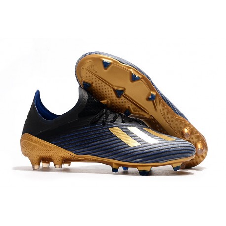 Scarpe Nuovo adidas X 19.1 FG Nero Oro Blu