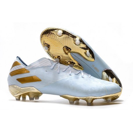 adidas Nemeziz 19.1 FG Scarpe Calcio Bianco Oro Metallico Light Aqua
