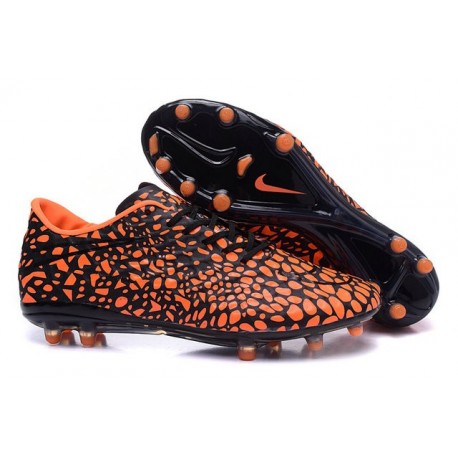 Scarpe Calcio Nike Hypervenom Phinish Tacchettatura FG Arancio Nero