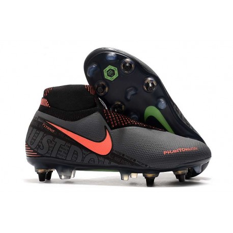 Nike Phantom Vision Elite DF Anti-Clog SG-PRO Grigio Scuro Mango Acceso Nero