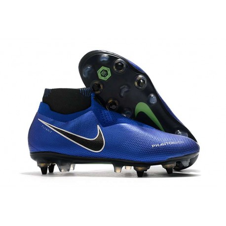 Nike Phantom Vision Elite DF Anti-Clog SG-PRO Bianco Nero Blu Racer