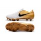 Scarpa Nuovo Nike Phantom Vnm Elite FG Bianco Oro Nero