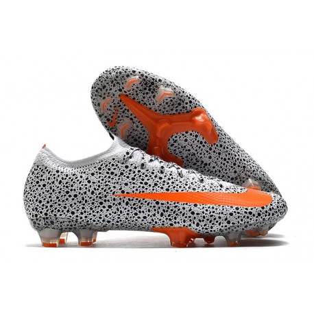 Nuovo Nike Mercurial Vapor 13 CR7 Elite FG Bianco Arancione Total Nero