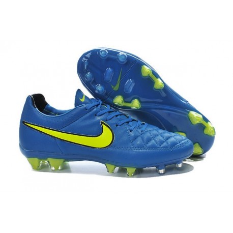 Scarpa da Calcio per Terreni Duri Nike Tiempo Legend V FG Blu Giallo