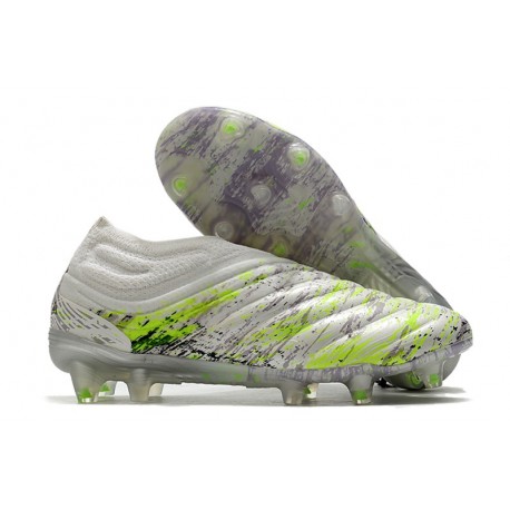Scarpa adidas Copa 20+ FG da Uomo - Bianco Nero Core Verde Signal