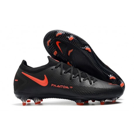 Scarpe Nike Phantom GT Elite FG Uomo - Nero Rosso Cile Grigio Scuro