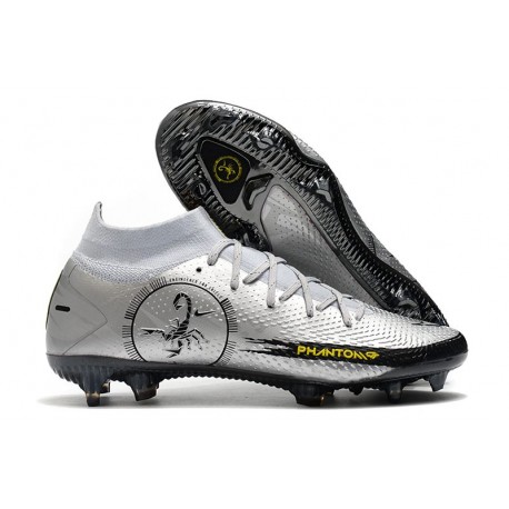 Nike Phantom GT Scorpion Elite DF FG Platino Argento Metallico Nero