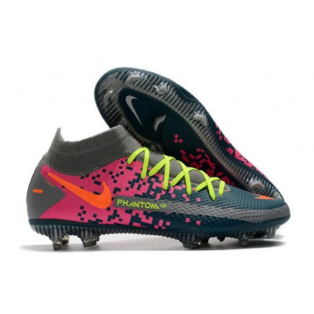 Scarpe calcio Nike Phantom GT Elite DF FG Blu Gris Rosa