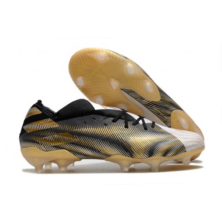 adidas Nemeziz 19.1 FG Scarpe Calcio Bianco Oro Metallico Nero Core