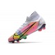 Nike Mercurial Superfly 8 Elite FG ACC Dragonfly - Vit Silver Mörklila