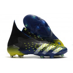 adidas Predator Freak+ FG Scarpe da Calcio Blu Nero Core Bianco Giallo Solare