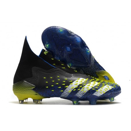 adidas Predator Freak+ FG Scarpe Blu Nero Core Bianco Giallo Solare