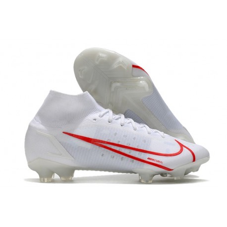 Nuovo Nike Mercurial Superfly 8 Elite FG Bianco Rosso