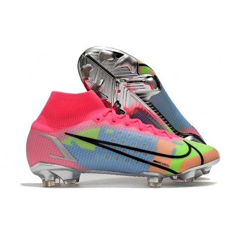Nuovo Nike Mercurial Superfly 8 Elite FG Rosa Blu Verde