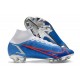 Nuovo Nike Mercurial Superfly 8 Elite FG Bianco Blu Rosso