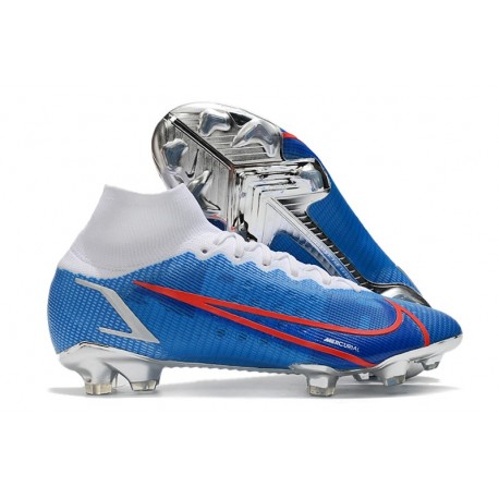 Nuovo Nike Mercurial Superfly 8 Elite FG Bianco Blu Rosso