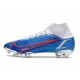 Nuovo Nike Mercurial Superfly 8 Elite FG Bianco Blu Rosso