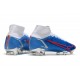 Nuovo Nike Mercurial Superfly 8 Elite FG Bianco Blu Rosso