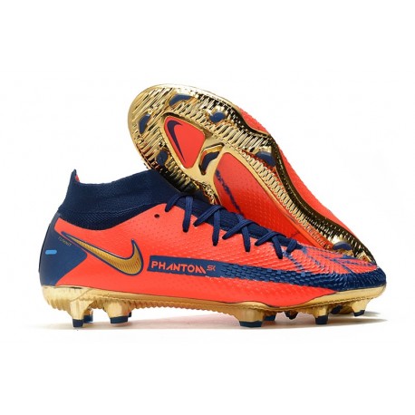 Scarpe Nike Phantom GT Elite DF FG Arancio Oro Blu
