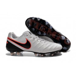 Scarpe da Calcio Nuovo 2016 Nike Tiempo Legend VI FG Pelle Platino Puro/Arancione Hyper