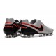 Scarpe da Calcio Nuovo 2016 Nike Tiempo Legend VI FG Pelle Platino Puro/Arancione Hyper