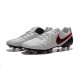Scarpe da Calcio Nuovo 2016 Nike Tiempo Legend VI FG Pelle Platino Puro/Arancione Hyper