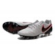 Scarpe da Calcio Nuovo 2016 Nike Tiempo Legend VI FG Pelle Platino Puro/Arancione Hyper