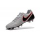 Scarpe da Calcio Nuovo 2016 Nike Tiempo Legend VI FG Pelle Platino Puro/Arancione Hyper