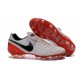 Scarpe da Calcio Nuovo 2016 Nike Tiempo Legend VI FG Pelle Bianco Rosso Nero
