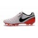 Scarpe da Calcio Nuovo 2016 Nike Tiempo Legend VI FG Pelle Bianco Rosso Nero