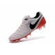 Scarpe da Calcio Nuovo 2016 Nike Tiempo Legend VI FG Pelle Bianco Rosso Nero