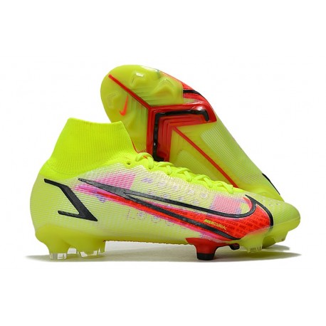 Nike Mercurial Superfly VIII Elite FG Uomo Volt Cremisi Vivace Nero