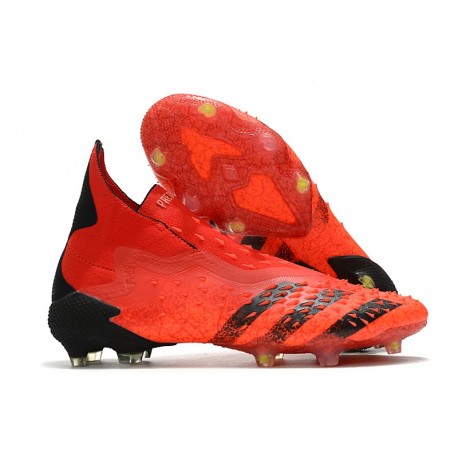 adidas Predator Freak+ FG Scarpe da Calcio Rosso Nero Core Rosso Solare
