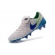 Scarpe da Calcio Nuovo 2016 Nike Tiempo Legend VI FG Pelle Bianco Blu