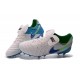 Scarpe da Calcio Nuovo 2016 Nike Tiempo Legend VI FG Pelle Bianco Blu