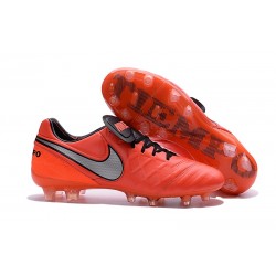 Scarpe da Calcio Nuovo 2016 Nike Tiempo Legend VI FG Pelle Arancione Bianco