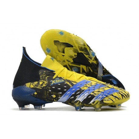 Scarpa adidas Predator Freak.1 FG X-Men Wolverine - Giallo Acceso Argento Metallico Nero Core