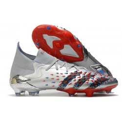 Scarpa adidas Predator Freak.1 FG Argento Metallico Nero Core Scarlatto