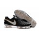Scarpe da Calcio Nuovo 2016 Nike Tiempo Legend VI FG Pelle Nero Bianco Oro