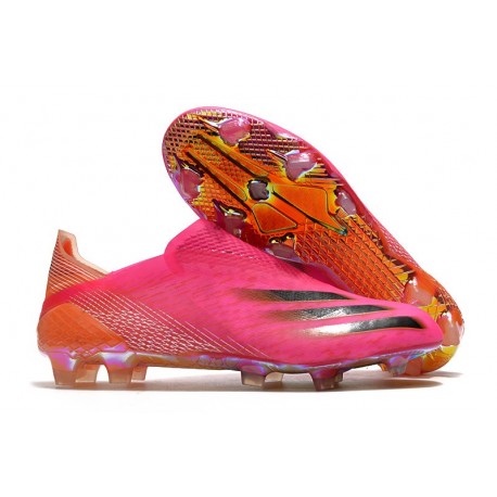 Scarpe adidas X Ghosted + FG Rosa Shock Nero Core Arancione Acceso