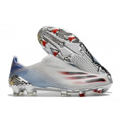 Scarpe adidas X Ghosted + FG Argento Metallico Nero Core Scarlatto