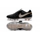 Scarpe da Calcio Nuovo 2016 Nike Tiempo Legend VI FG Pelle Nero Bianco Oro