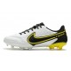 Nike Tiempo Legend 9 Elite FG Nuovo Bianco Fumo Scuro Grigio Nero Giallo
