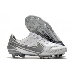 Nike Tiempo Legend 9 Elite FG Nuovo Bianco Grigio