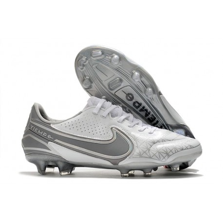 Nike Tiempo Legend 9 Elite FG Nuovo Bianco Grigio